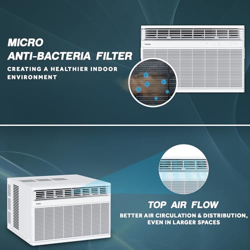 Image of Haier 1.5 Ton 3 Star Fix Speed Top Flow Window AC (Copper, Jet Air Flow, Anti Bacterial Filter, Cools at 54C Temp, Dynamic Cooling - HWU18TF-EW3BE-FS,White)