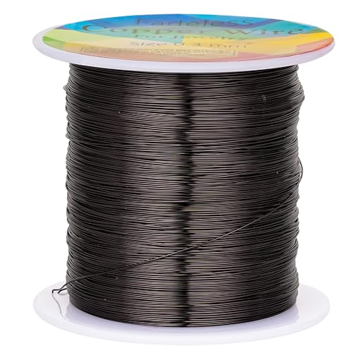 Tarnish Resistant Copper Wires 328 Feet, 28 Gauge/0.3mm Thick, Gunmetal