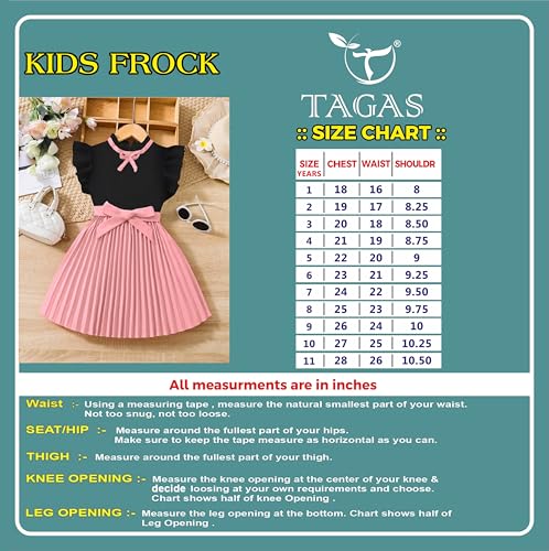TAGAS Baby-Girl's Mario Rib A-Line Knee-Length Dress (KD-208_Black_7 Years-8 Years)