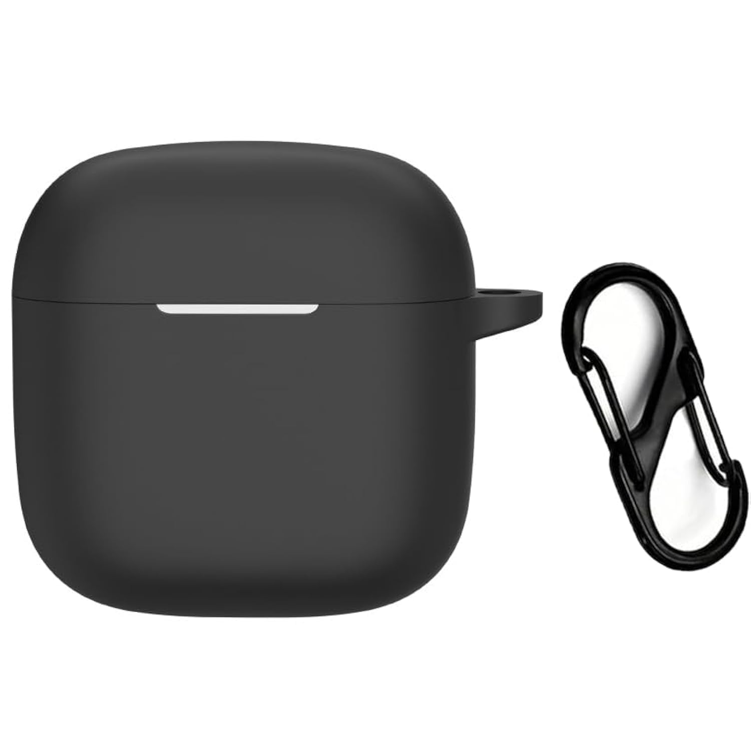 JENKEM Compatible with Huawei Freebuds SE 2 Case Cover Silicone Soft TPU Full Protective Waterproof Cover with Portable Hook Keychain Shockproof Scratch Resistant (Black)