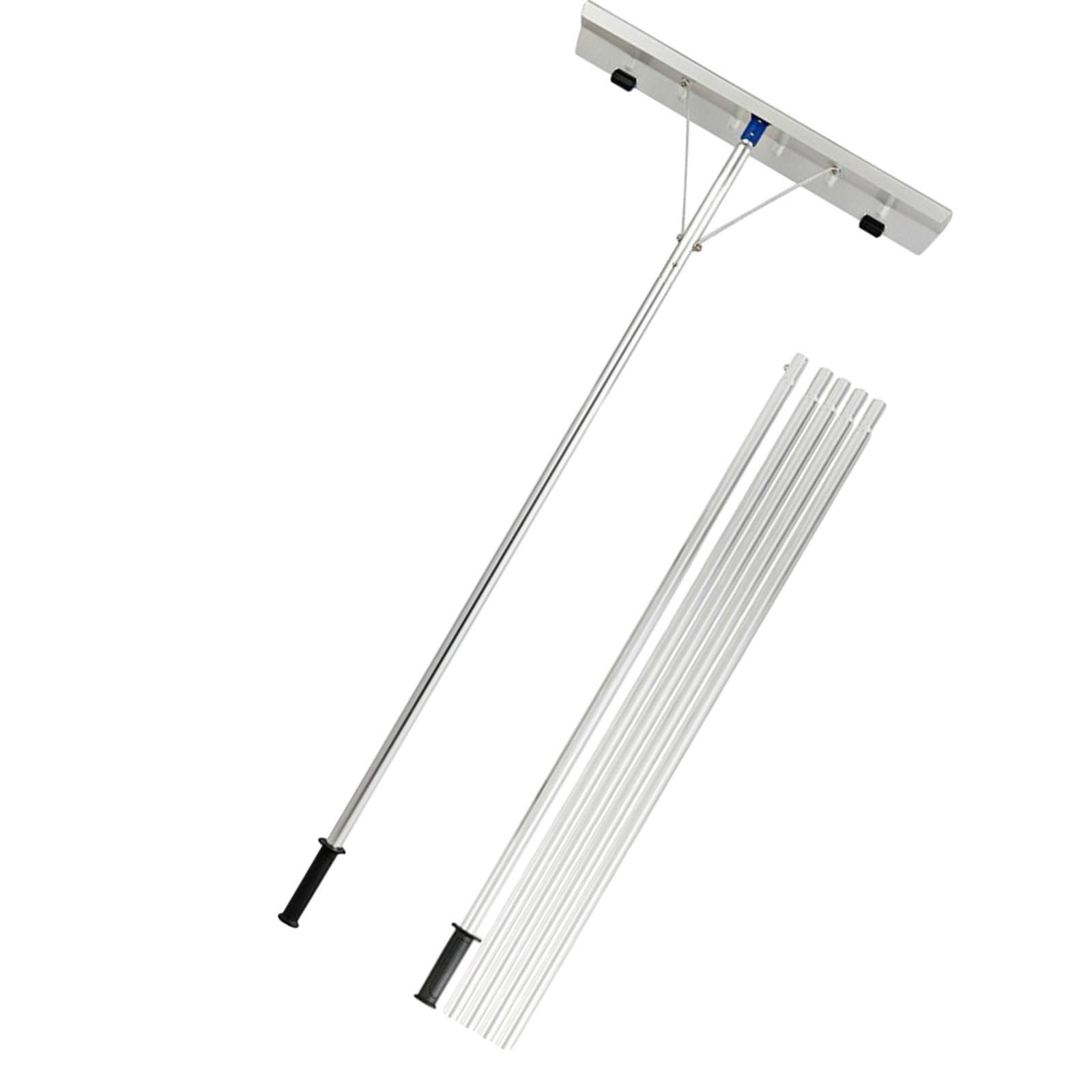 Rastrillo de Nieve Ligero para techos, Cepillo quitanieves Ajustable, Herramienta eficiente para Quitar Nieve de jardín y rastrillo telescópico de Aluminio.