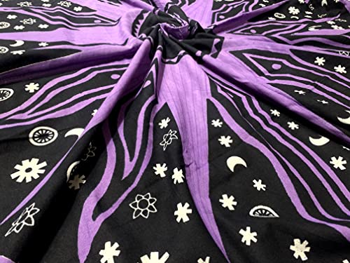 Raajsee Sun And Moon Tapestry Aesthetic- Burning Sun With Stars Mystic Wall Hanging Tapestries Hippie- Purple Celestial Tapestrys For Bedroom- Indie Wall Tapastry Hippie Room Décor 82X92 Inch #TOP6