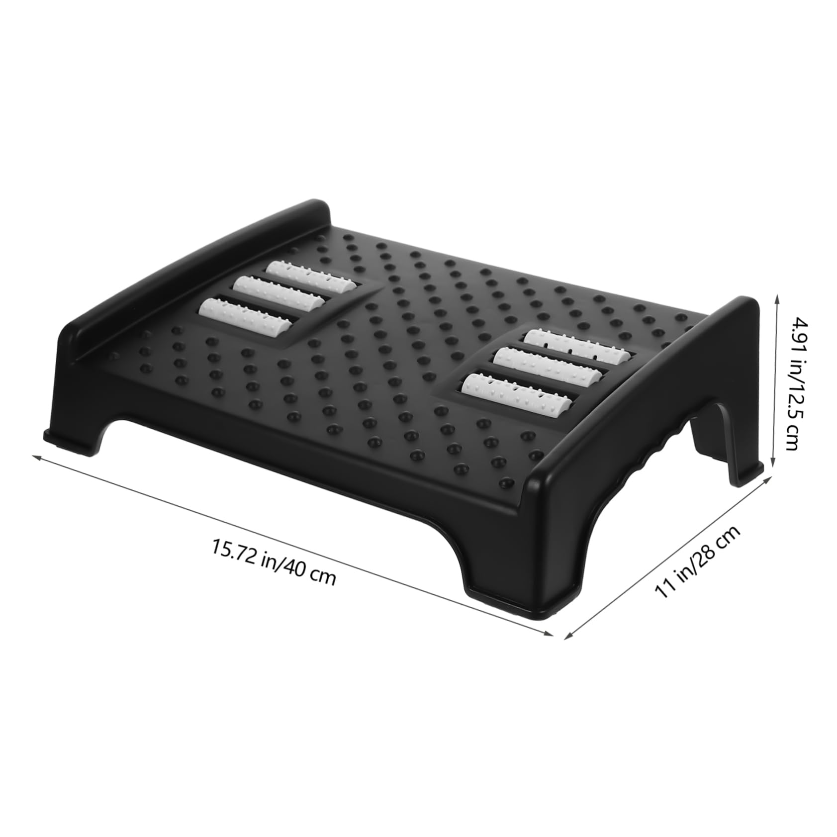 Sgabello Poggiapiedi da Ufficio in Plastica Nero, Ergonomico