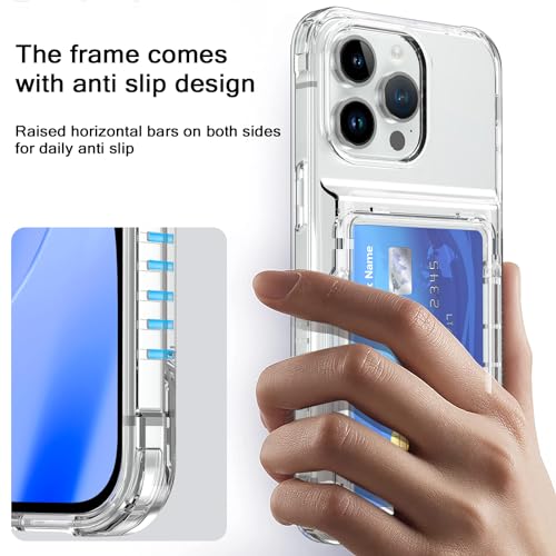Coque iPhone 15 Pro transparente avec protège-écran en verre et porte-carte intégré