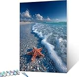 【Peinture Numero Kit】: Ensemble complet de peinture par numéros adulte. Contenu : 30x40cm (12x16in) toile pré-imprimée (Sans Cadre), kit de peinture acrylique, pinceaux, référence de toile numérotée, crochets métalliques