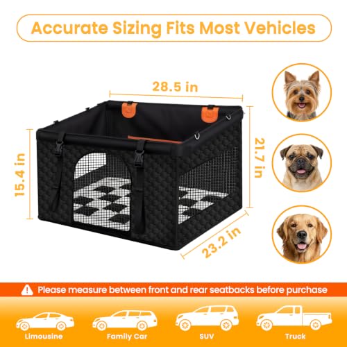 Buatis Large Dog Car Seat Cover with Checkered Dog Bed Mat for Back Seat Half - Single Seat Travel Hammock Extender, Waterproof Hard Bottom, Trendy Checkered Car Accessories for SUV Truck Vehicle
