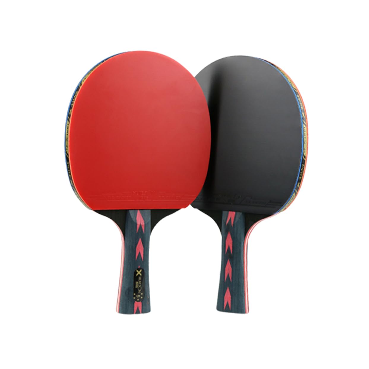 Hemoton Table Tennis Block 2pcs Butterfly Pong Paddle Double Pimples-in 5 Star Racket for Junior Players