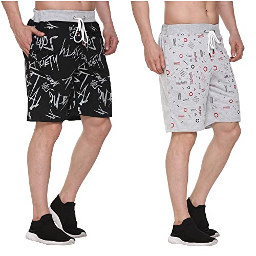 Image of Men's Cotton Sports Shorts with Zipper Pocket (Pack of 2)