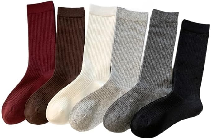 Image of Kelabia 6 Pair Cute Cotton Socks Kawaii Bear Ankle Preppy Ruffle Socks for Women Japanese Fall Vintage Crew Socks