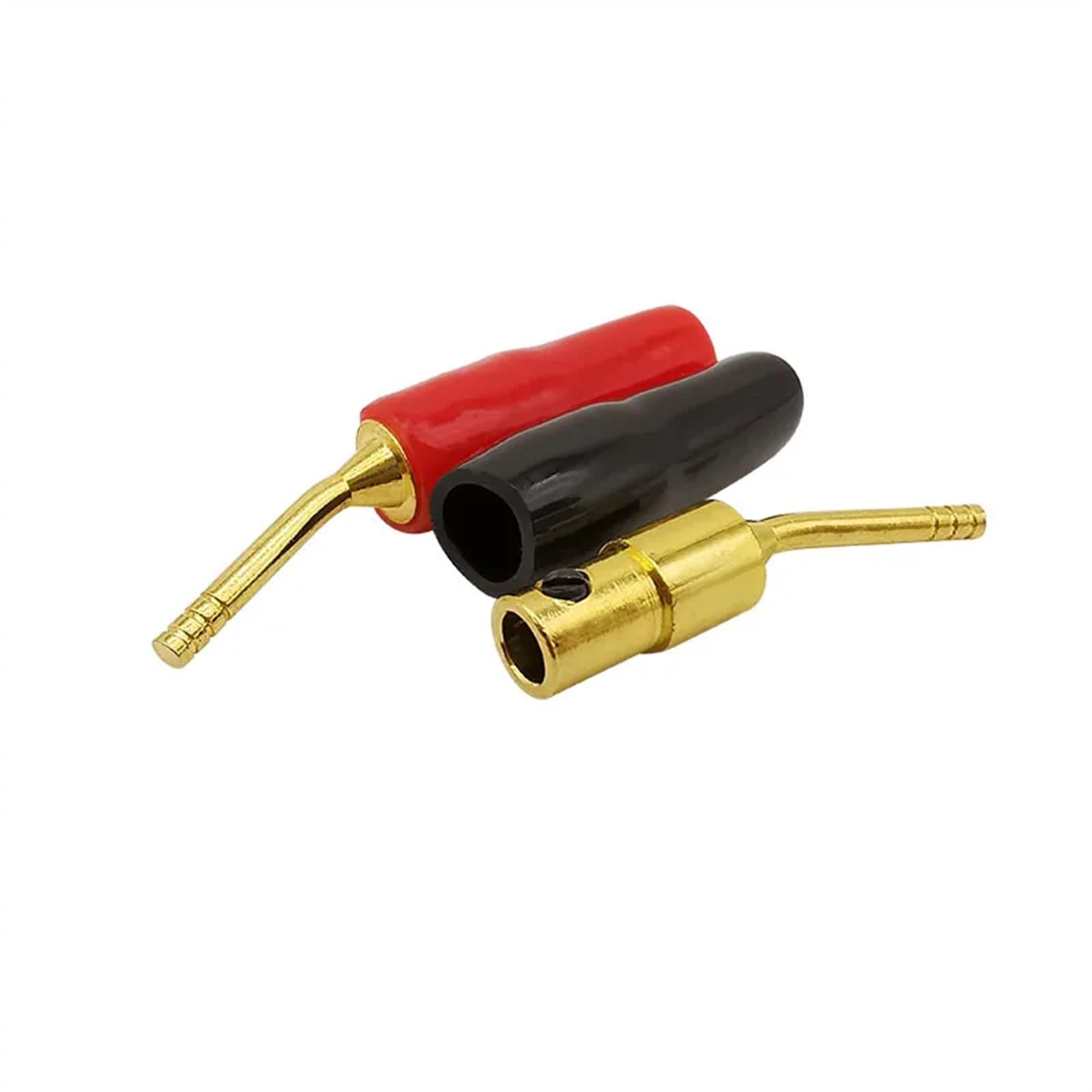 Petite fiche Banane plaquée Or de 2mm, 12 pièces/lot, Broche incurvée, fiches de Haut-Parleur Audio, Verrouillage à vis, Terminal de câblage, connecteur Banane