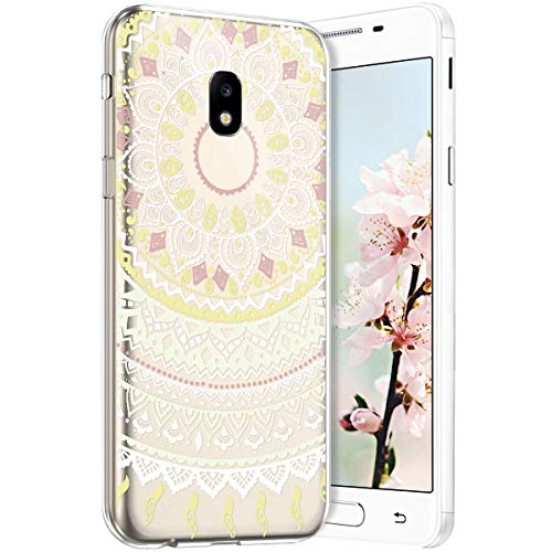 Robinsoni Case Compatible with Samsung Galaxy J730 Transparent Crystal Case Soft Silicone TPU Case Glossy Gel Rubber Cover Clarity Ultra Thin Cover Buhhda Flower Cover for Galaxy J730