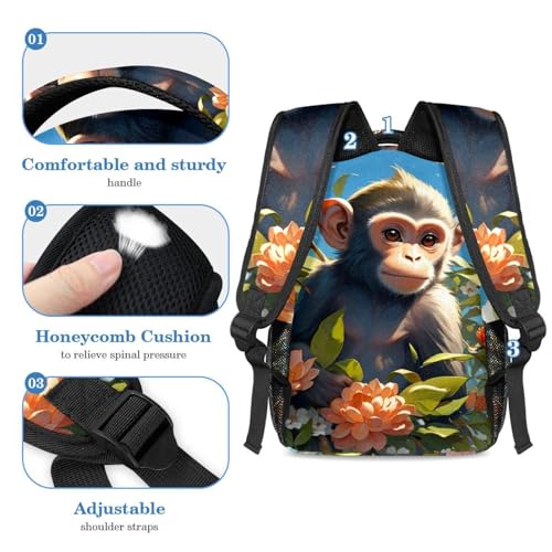 Sac à dos daypack multicolore avec trousse pour étudiants
