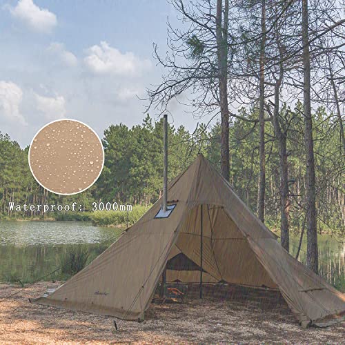 Image of FireHiking Camping Hot Tent 4-8 Person Tipi Tent with Stove Jack for Bushcraft, Cooking and Heating