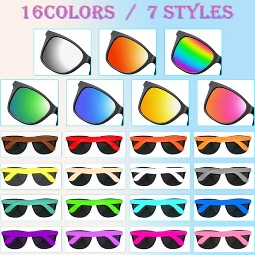 64/120 PCS Sunglasses Party Favors Bulk,Neon Sunglasses with UV Protection for Adults Kids Boys Girls Pool Beaach2
