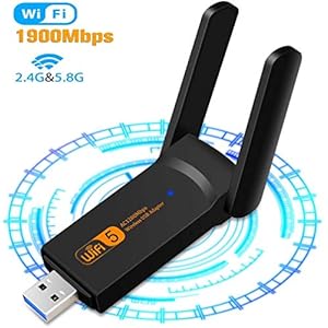 USB WLAN Stick für PC – EAAERR 1900 Mbps USB 3.0 WLAN Adapter Dual Band 2.4GHz/5GHz USB WiFi Dongle, Wireless Netzwerk Karte 5dBi High Gain für PC/Desktop/Laptop,Kompatibel mit Windows 10/8/8.1/7