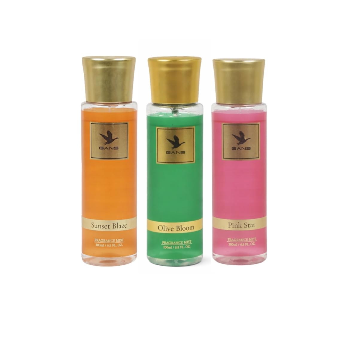 GANS Sunset, Pink Star & Olive Bloom Body Mist Combo – 200ml Each (Pack of 3) | Warm, Floral & Fresh Long-Lasting Fragrance | Paraben-Free | Lightweight Everyday Body Spray | Perfect for Gifting-image-11