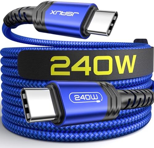 JSAUX 240W USB C to USB C Cable 10FT, USB C Cord Type C Fast Char...