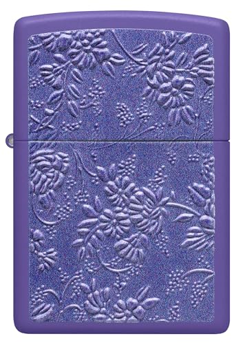 Encendedor Zippo Texture Bouquet Morado Mate miniatura 2