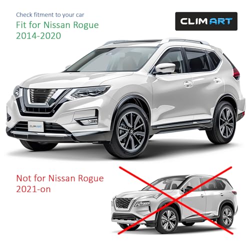 Image of CLIM ART in-Channel Incredibly Durable Rain Guards for Nissan Rogue 2014-2020 SUV, Original Window Deflectors, Vent Deflector, Vent Window Visors, Dark Smoke Car Accessories, 4 pcs - 614156