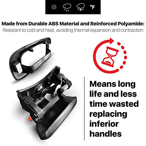 T1A Tailgate Handle Latch and Bezel Trim Replacement for 1999 - 2007 Chevy Silverado / GMC Sierra, Rod Clips Included Also Fits 1500, 2500, 3500 HD Pickup Truck, Black Textured, 15228539 15997911