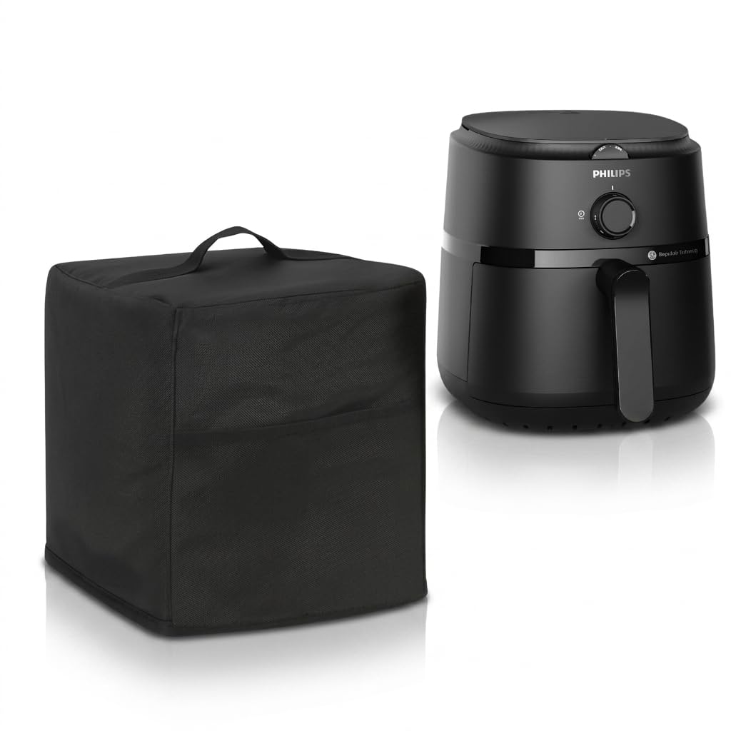 Dustproof Air Fryer Cover for Philips 4.2L NA120/00 - Polyester Waterproof Kitchen Oven and Home Appliances with Handle & Pocket | for Women, Men & Everyday Use, Black-image-33