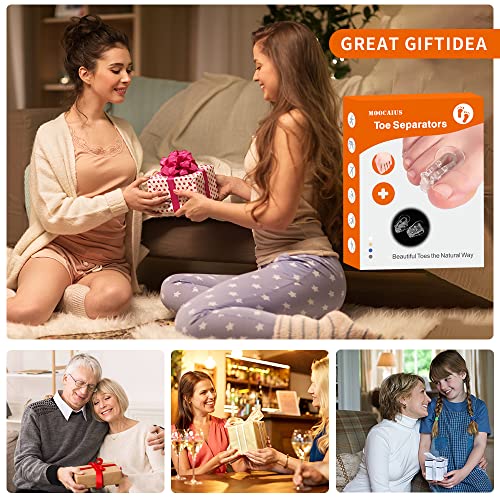 Moocaius Gel Toe Separators To Correct Bunions And Restore Toes To Their Original Shape Bunion Corrector For Big Toe Universal Size (12 Pack 4 Colors) #TOP6