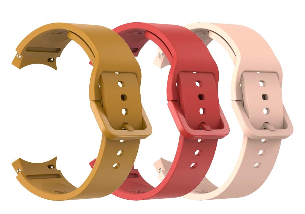 3PC Silicone Replacement Strap Band Compatible with Samsung Galaxy Watch 7 / Watch 6 / Watch 5/4