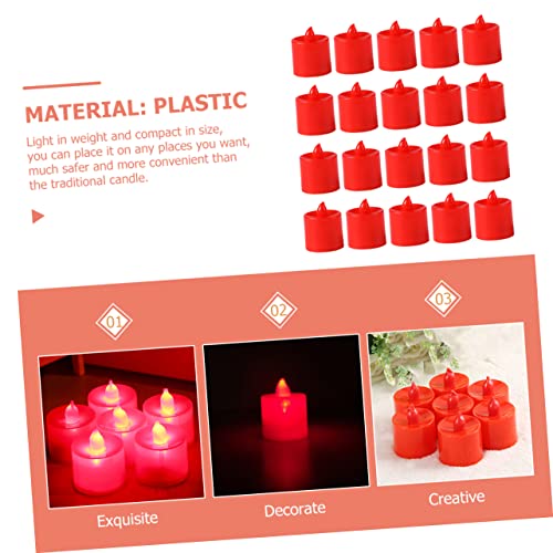 Velas LED rojas pack de 100 unidades decorativas de plástico para bodas 7