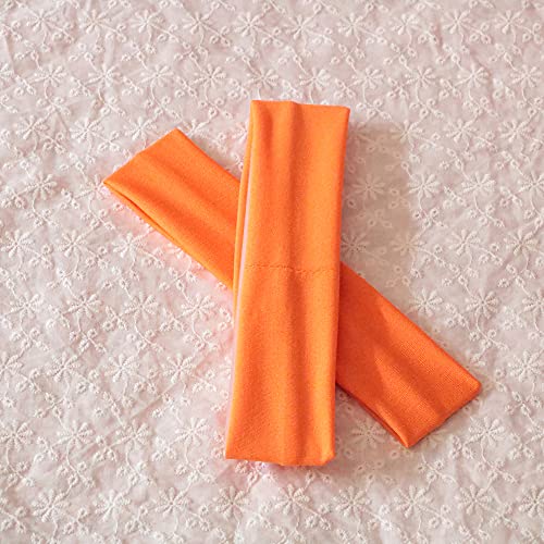 Image of Sport Yoga Headbands,Pack of 14,Fashion Soft Elastic Polyester Sweatband Yoga Stretchy Headband for Women Man Girl (Orange)