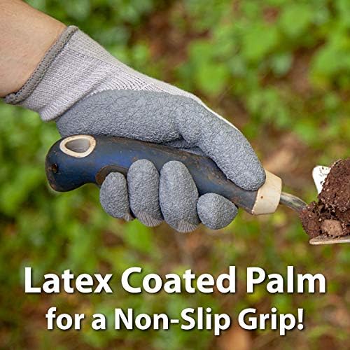 Miniatura 7 de SAFE HANDLER Guantes de agarre ultra elásticos  Agarre recubierto de látex arrugado, forro grueso, comodidad y flexibilidad, gris, OSFM, 1 par (2