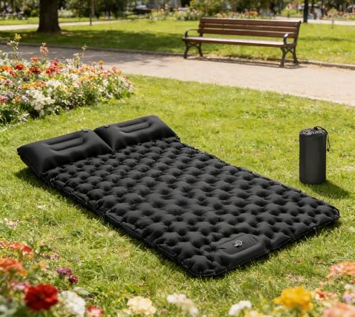 Matelas de camping double gonflable ultra léger et résistant haute performance