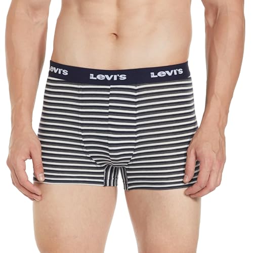 Image of Levi's 006 Classic Trunk for Men | Cotton Stretch Fabric | Striped Men's Underwear | Anti-Roll Waistband | Mid-Length Fit | Extra Supportive Gusset | No Ride-Up Leg | Durable | Tagless | Pack of 1