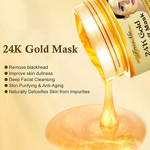 Gold Facial Mask, Peel off Mask, Blackhead Remover Mask with 24K Gold Extract, Anti-Aging, Deep Cleansing Blackhead & Acne Scars, Dirt & Oil, Repairs Uneven Skin Tone
