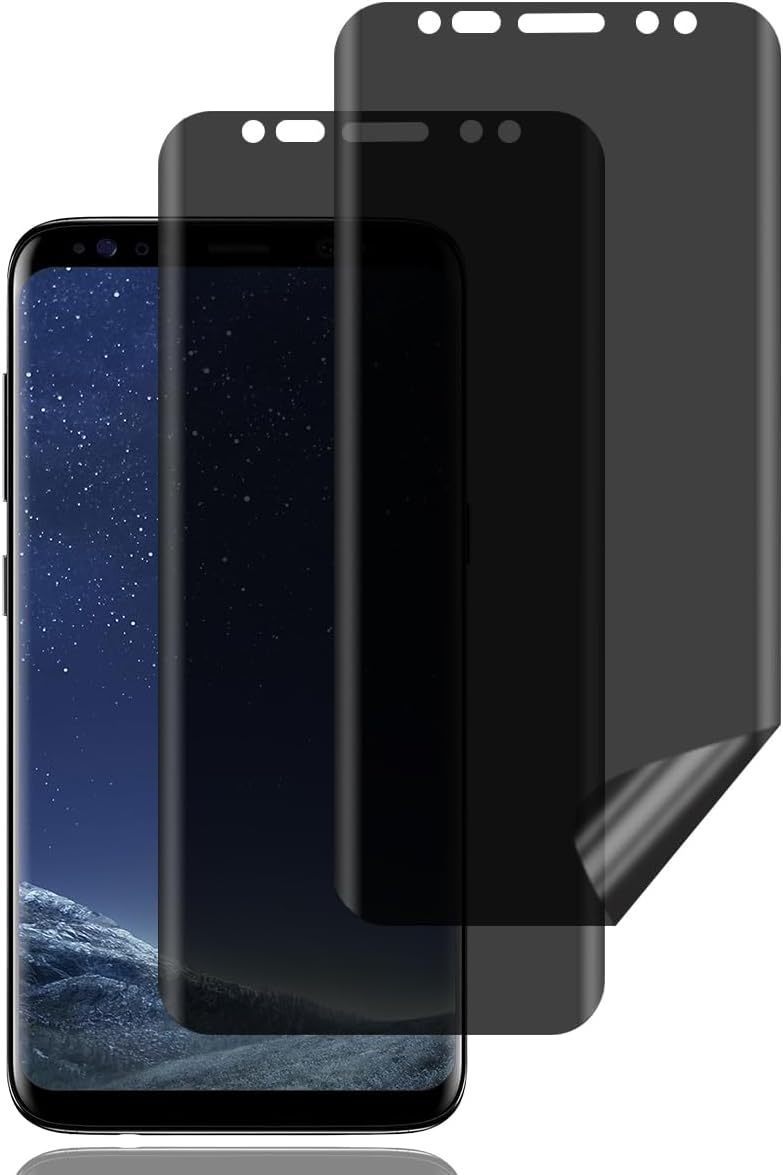 Privacy Screen Protector for Samsung Galaxy S8 [2 Pack], Anti Spy Screen Protector, Anti Scratch, Anti Fingerprint, High Sensitivity, Bubble Free, Anti Spy TPU Soft Film for Samsung Galaxy S8