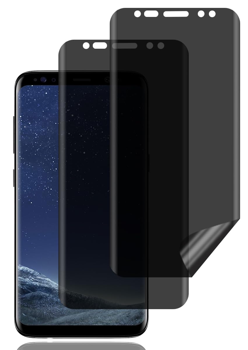 Privacy Screen Protector for Samsung Galaxy S8 [2 Pack], Anti Spy Screen Protector, Anti Scratch, Anti Fingerprint, High Sensitivity, Bubble Free, Anti Spy TPU Soft Film for Samsung Galaxy S8