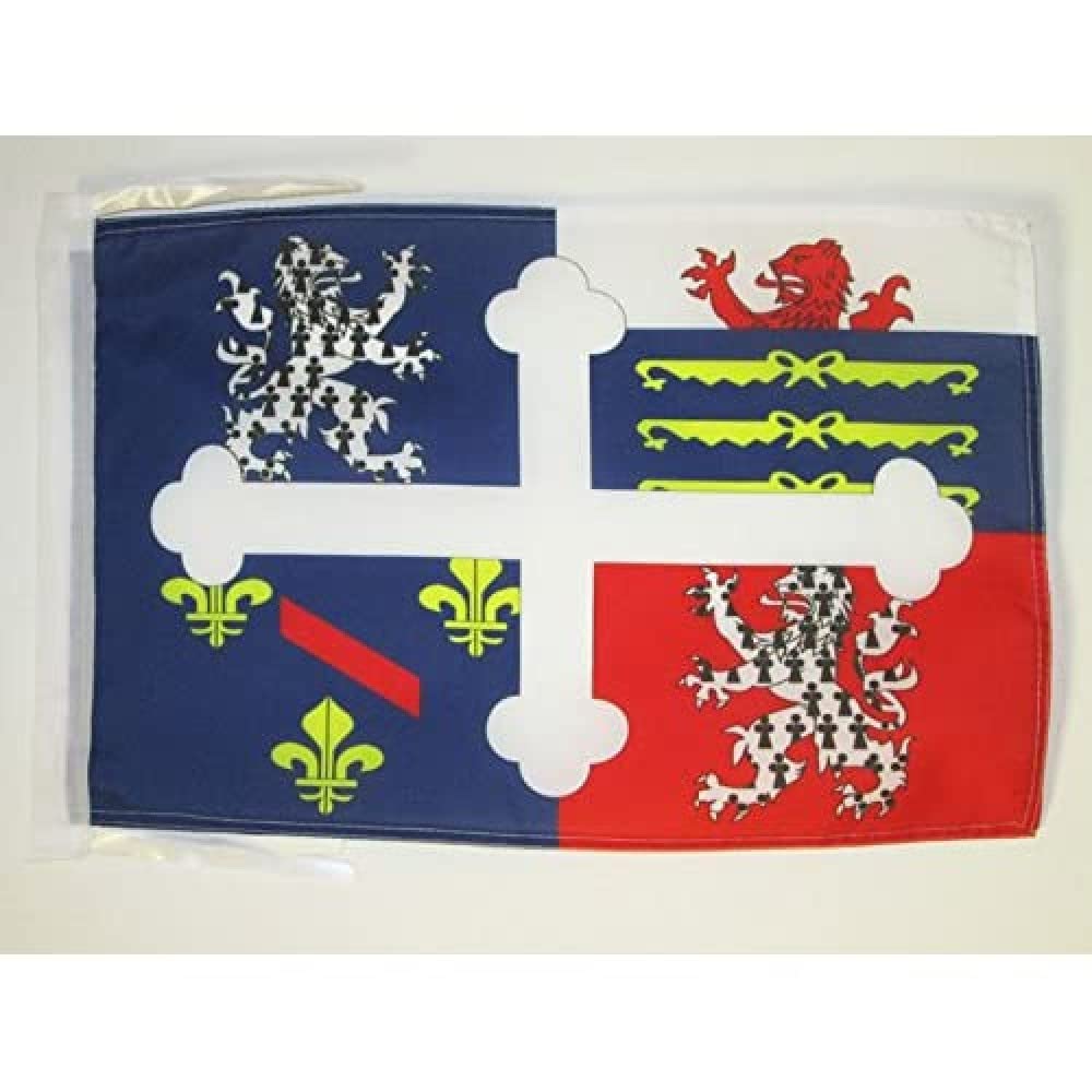 Ain Flag 18'' x 12'' cords - French department - France SMALL flags 30 x 45cm - Banner 18x12 in - AZ FLAG