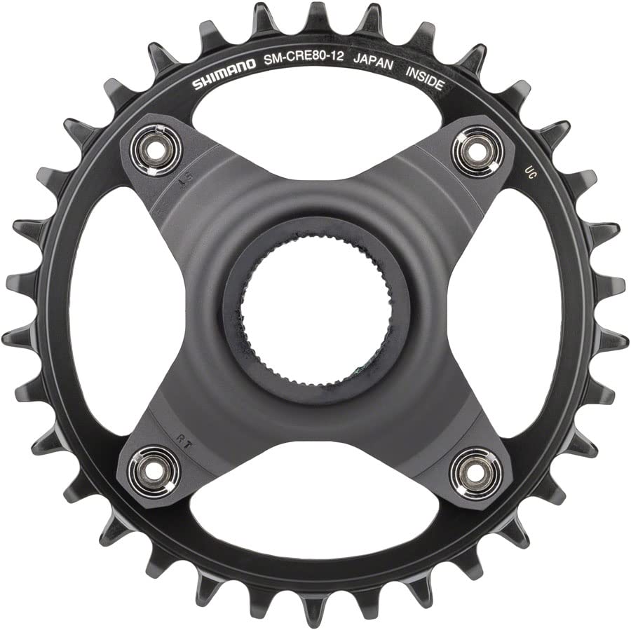 SHIMANO Steps SM-CRE80-12-B Chainring - 34T Without Chainguard, 55mm Chainline, Black