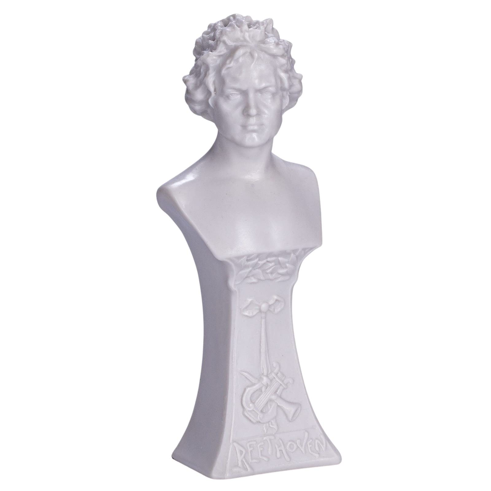 Danila-Souvenirs White German Composer Ludwig Van Beethoven Marble Bust Statue Sculpture 17,5 Cm