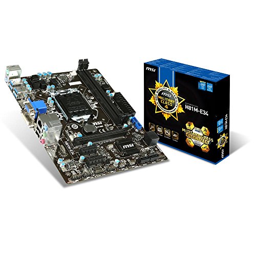 MSI H81M-E34 Mainboard Sockel 1150 (Micro-ATX, Intel H81, 2X DDR3-Speicher, 2X SATA III, 2X USB 3.0) MSI H81M-E34 Mainboard Sockel 1150 (Micro-ATX, Intel H81, 2X DDR3-Speicher, 2X SATA III, 2X USB 3.0)