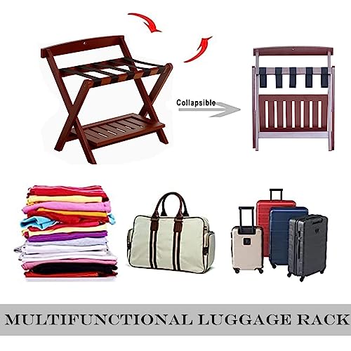 Range-valise pliable en bois avec étagère basse pour optimiser votre chambre d'amis