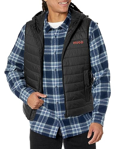 Image of HUGO Men's Hooded Lightweight Puffer Vest