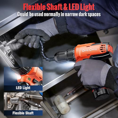 Image of DongCheng 12V Cordless Drill Machine for Home Use, 35Nm Max Torque, 150W Copper Motor, 1Pc 2000mAh Battery and Fast Charger, 2-Variable Speed (0-400 /0-1500 RPM), 18+1 Torque Setting