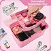 TERGOO 11in Mutipurpose Storage Box Organizer with Removable Tray, Portable Small Craft Organizer with Handle, Plastic Clear Tool Box Art Case for Makeup, Sewing, Nail, Hair Accessories (Pink)