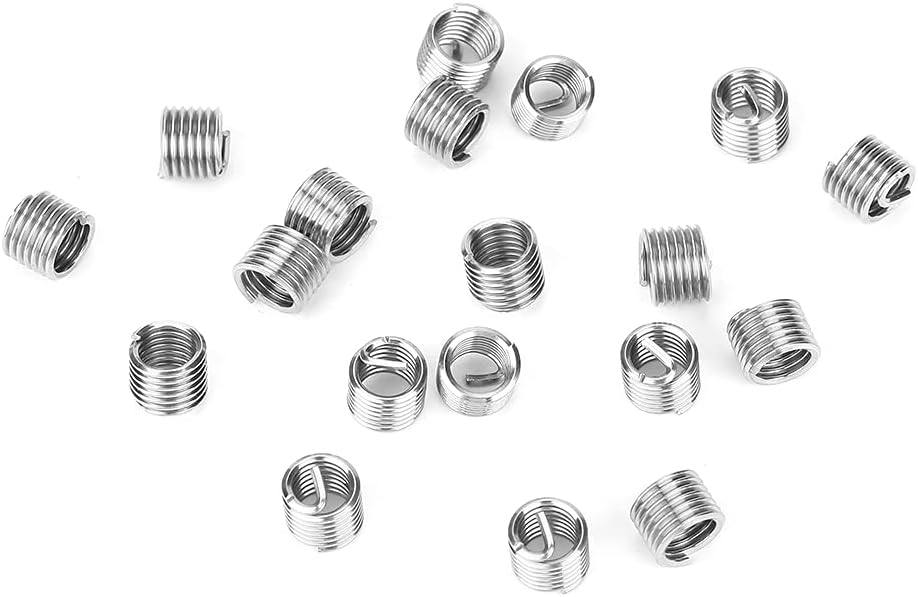 Sorandy Durable M5 Coiled Wire Helical Screw Inserts Enhance Thread Connection Performance for Secure Fastening 100pcs for High Insurance Products (M5*0.8 * 1.5D)