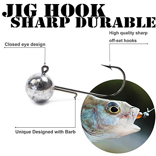 Jigköpfe für Gummifische Angeln Jighaken mit Round Kopf – Bild 5