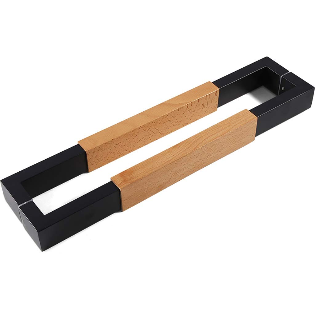 Poignée de porte en bois massif noir 600mm pour entrée élégante