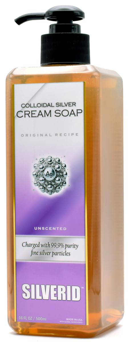 All Natural body wash - unscented colloidal silver Ionic nanosilver soap - extra strenght - body face hand skin cleanser - paraben phthalate sulfate SLS oil free Glycerin based 17.9 fl oz