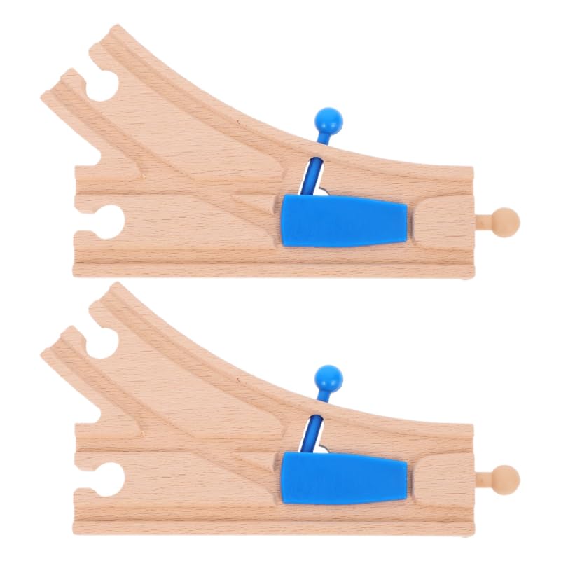 Wood Train Track Pieces Branded Children's Toys Toddler Setwood Set 2pcs Wooden Accessories Switch Connectors for Toy Sets