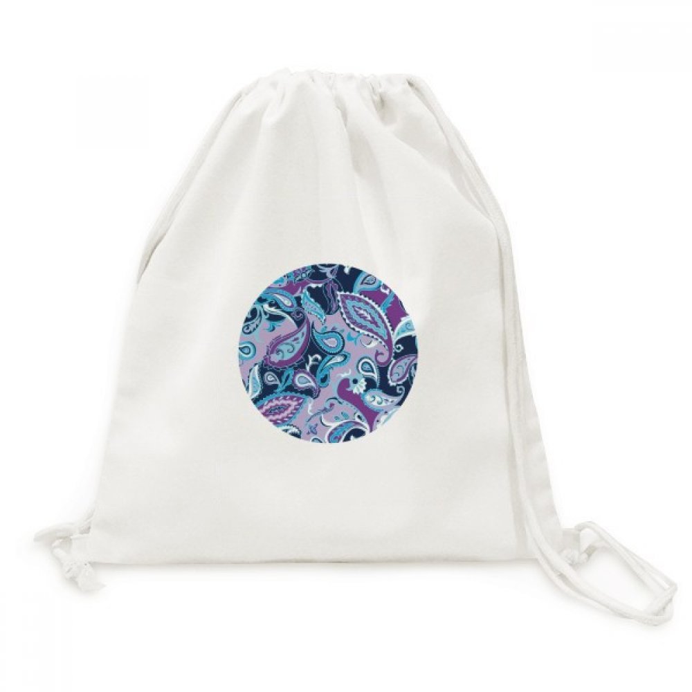Sac cordon en toile motif abstrait fleur bleue pour voyage DIYthinker - 5