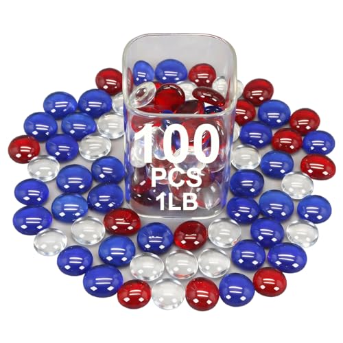 Image of Mini Glass Gems Flat Bottom Marble Beads for Vase, Aquarium & Fish Tank